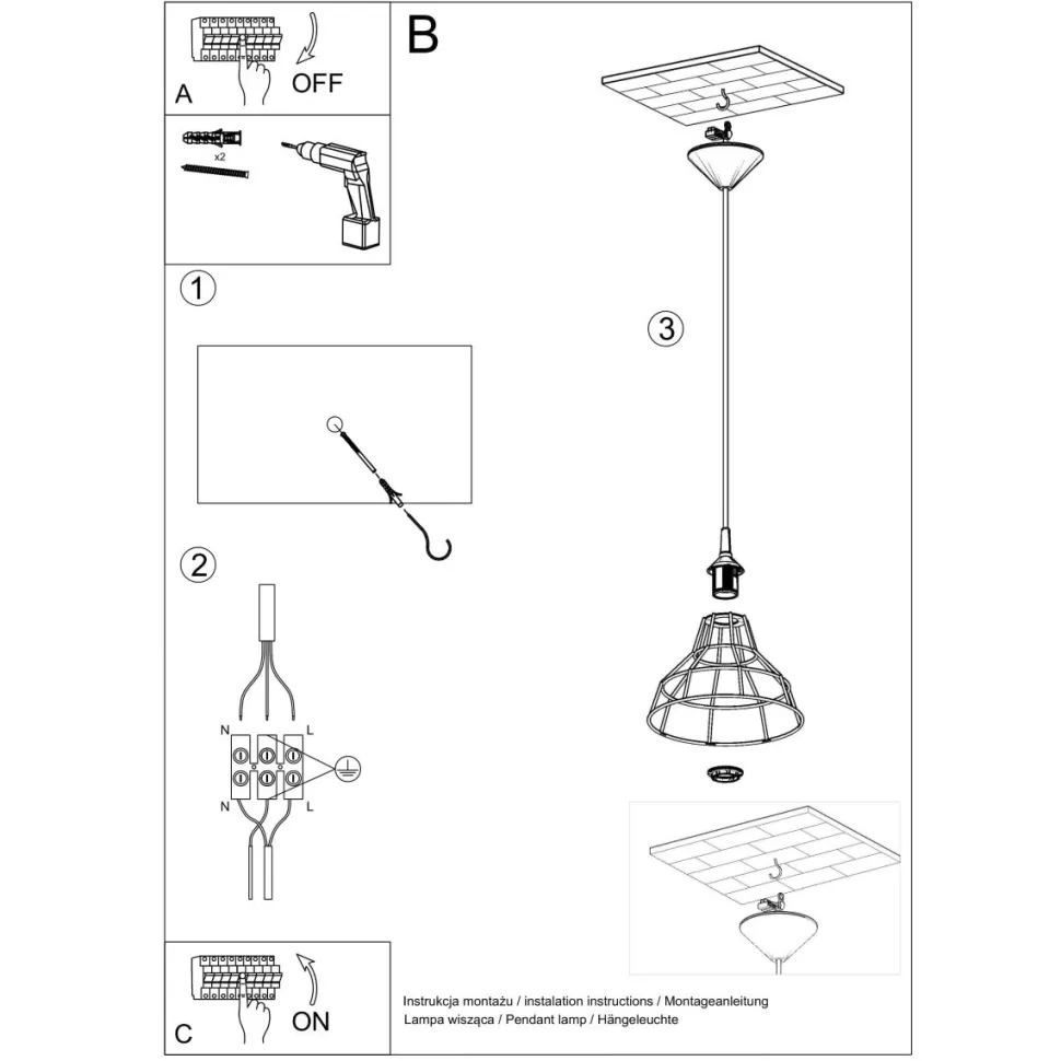 Lampa wisząca ANATA biała