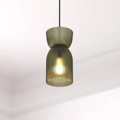 Lampa wisząca Ancel szklana zielona