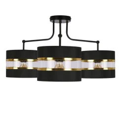 Lampa wisząca Andy czarny 3x40W E27  abażur czarny+złoty