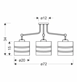 Lampa wisząca Andy czarny 3x40W E27  abażur czarny+złoty