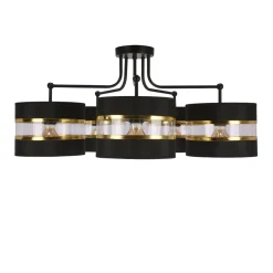 Lampa wisząca Andy czarny 5x40W E27  abażur czarny+złoty