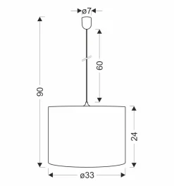 Lampa wisząca Arabesca czarny 33x33x24  1x60W E27 abażur kremowy