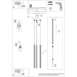 Lampa wisząca ARCHE 3P biała