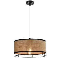 Lampa wisząca Ardi czarny 1x40W E27  abażur żółty