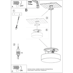 Lampa wisząca ARENA 45 szara