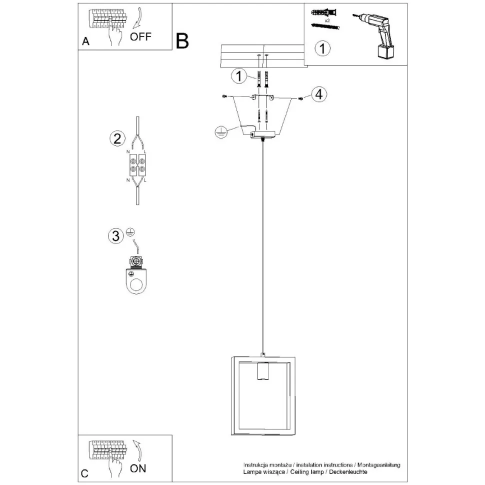 Lampa wisząca ARIES wenge