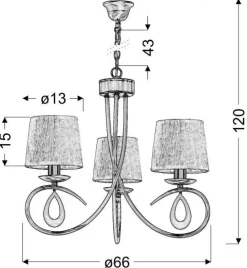 Lampa wisząca Arnika 3x40W E14 chrom /  biały