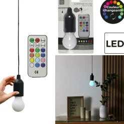 Lampa wisząca żarówka multikolor czarna