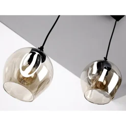 Lampa wisząca Aspa czarny 2x40W E27  klosz brązowy