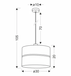 Lampa wisząca Assam czarny+złoty 1x60W  E27 abażur czarny+złoty pasek