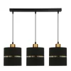 Lampa wisząca Assam czarny+złoty 3x60W  E27 abażur czarny+złoty pasek