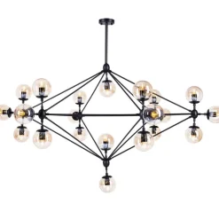 Lampa wisząca ASTRIFERO-21 bursztynowo czarna 165 cm