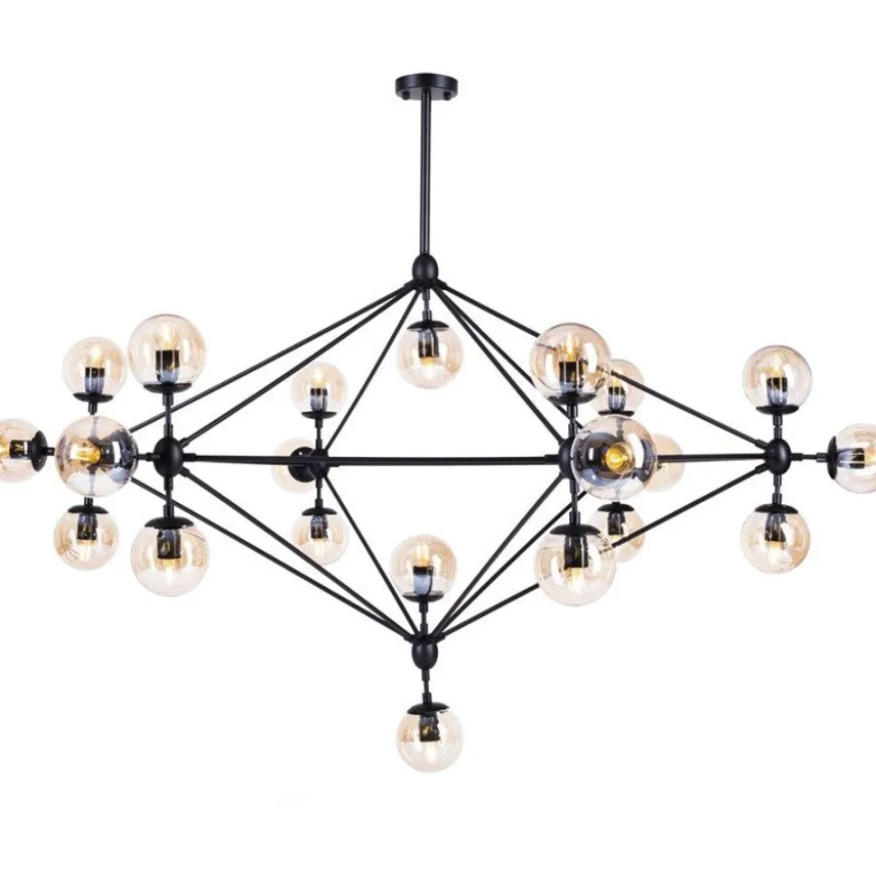 Lampa wisząca ASTRIFERO-21 bursztynowo czarna 165 cm