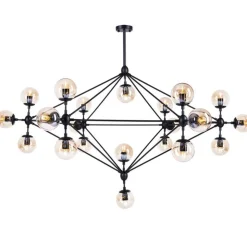 Lampa wisząca ASTRIFERO-21 bursztynowo czarna 165 cm