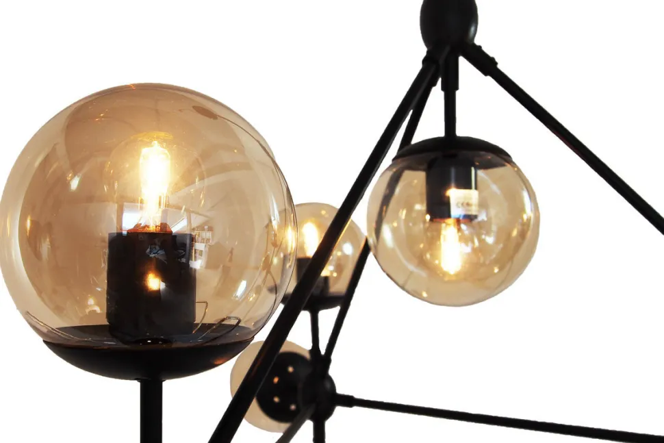 Lampa wisząca ASTRIFERO-21 bursztynowo czarna 165 cm