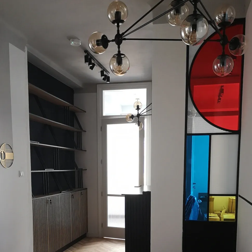 Lampa wisząca ASTRIFERO-21 bursztynowo czarna 165 cm