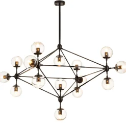 Lampa wisząca ASTRIFERO-15 bursztynowo czarna 110 cm