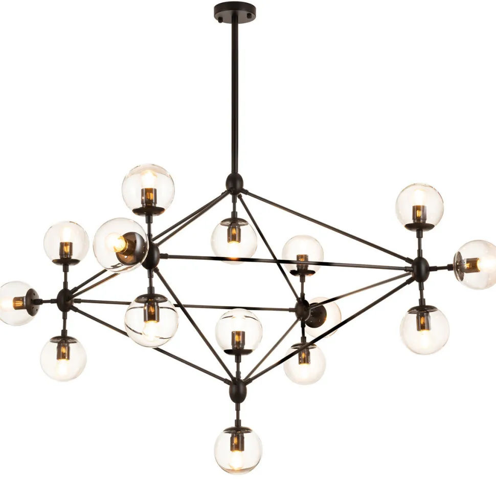 Lampa wisząca ASTRIFERO-15 bursztynowo czarna 110 cm