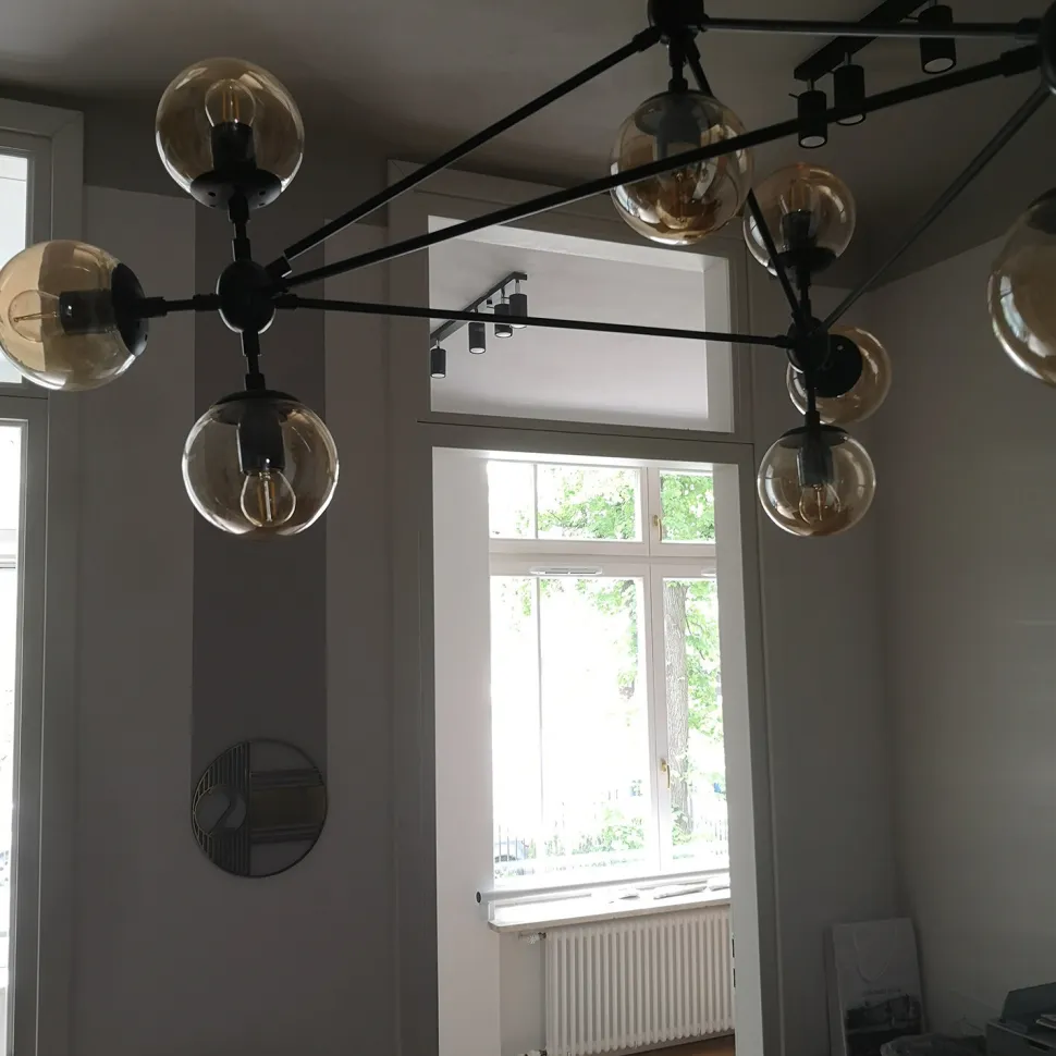 Lampa wisząca ASTRIFERO-15 bursztynowo czarna 110 cm