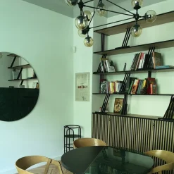 Lampa wisząca ASTRIFERO-10 transparentno  czarna 90 cm