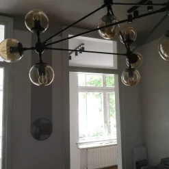 Lampa wisząca ASTRIFERO-10 transparentno  czarna 90 cm