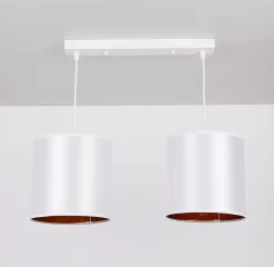 Lampa wisząca Atlanta biały 2x40W E27  abażur biały