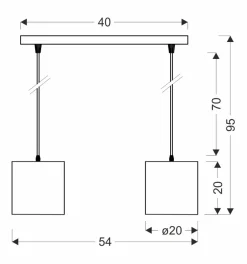Lampa wisząca Atlanta biały 2x40W E27  abażur biały