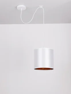 Lampa wisząca Atlanta p biały 1x40W E27  abażur biały