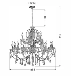 Lampa wisząca Aurora 10+5 *40W E14 chrom