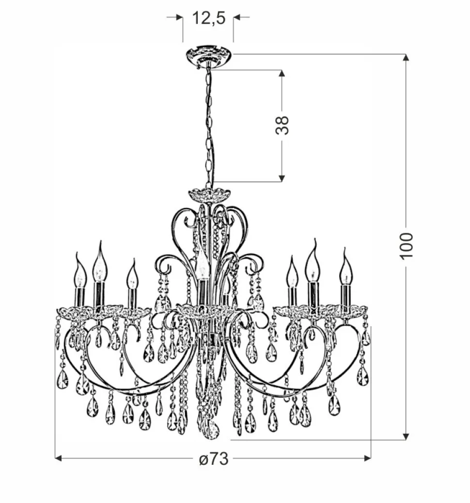 Lampa wisząca Aurora 8*40W E14 czarny