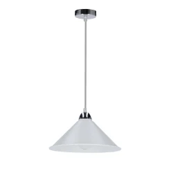 Lampa wisząca Avola chromowy 26 1x60W  E27 klosz biały