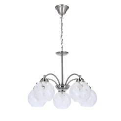 Lampa wisząca Baida satynowy 5x60W E27  klosz matowo transparentny