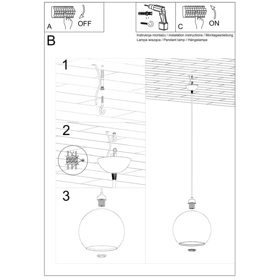 Lampa wisząca BALL biała