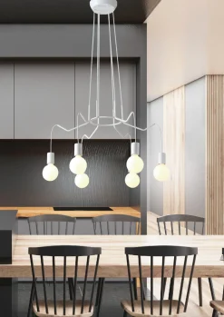Lampa wisząca Basso 6x40W E27 biały  matowy