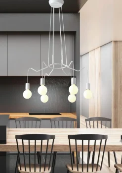 Lampa wisząca Basso 6x40W E27 biały  matowy