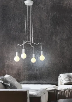 Lampa wisząca Basso 4x40W E27 biały  matowy