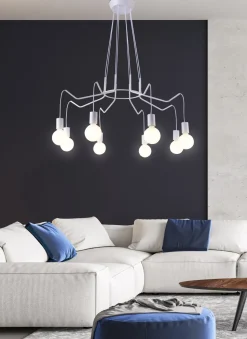 Lampa wisząca Basso 8x40W E27 biały  matowy