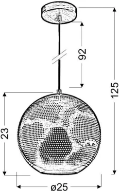 Lampa wisząca Bene 25 kula s 1x60W E27 ażurowy biały