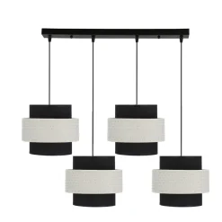 Lampa wisząca Benta czarny 4x40W E27 abażur czarny+kremowy