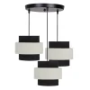 Lampa wisząca Benta czarny talerz 3x40W  E27 abażur czarny+kremowy