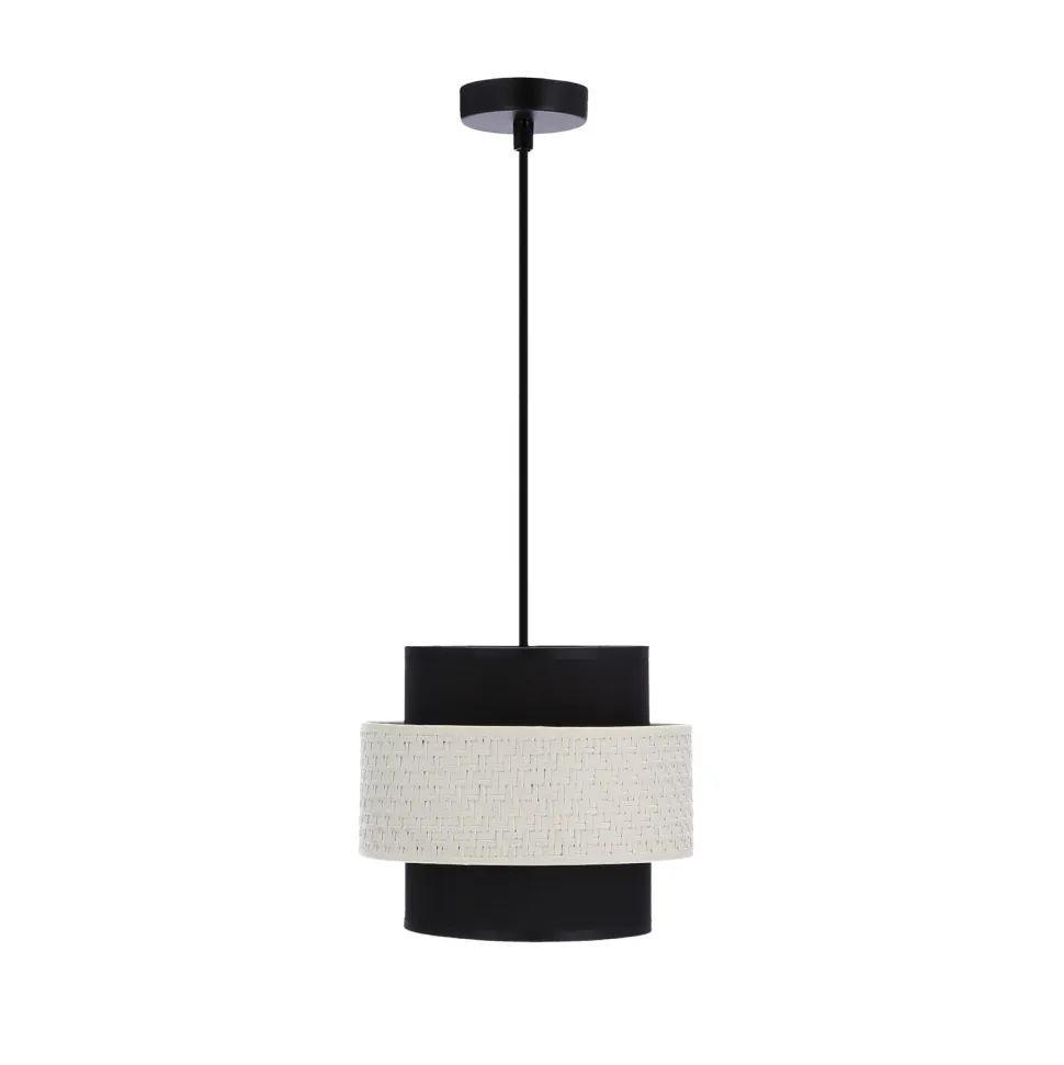 Lampa wisząca Benta czarny 1x40W E27 abażur czarny+kremowy