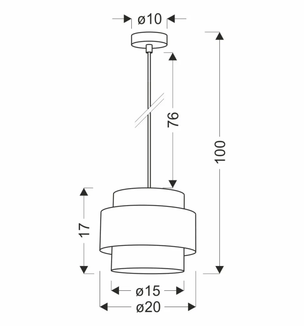 Lampa wisząca Benta czarny 1x40W E27 abażur czarny+kremowy