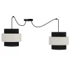 Lampa wisząca Benta p czarny 2x40W E27  abażur czarny+kremowy