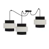 Lampa wisząca Benta p czarny 3x40W E27  abażur czarny+kremowy