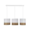 Lampa wisząca Bianco biały 3x40W E27  abażur biały+orzechowy