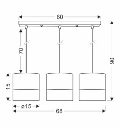 Lampa wisząca Bianco biały 3x40W E27  abażur biały+orzechowy