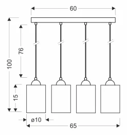 Lampa wisząca Bistro czarny 4x40W E27  klosz brązowy