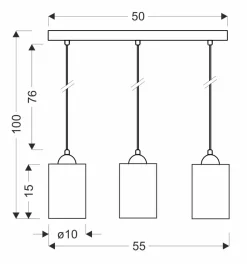 Lampa wisząca Bistro czarny 3x40W E27  klosz brązowy
