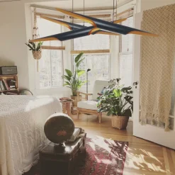 Lampa wisząca BLACK TUBE czarno złota 100 cm