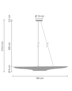 Lampa wisząca BLACK TUBE czarno złota 100 cm